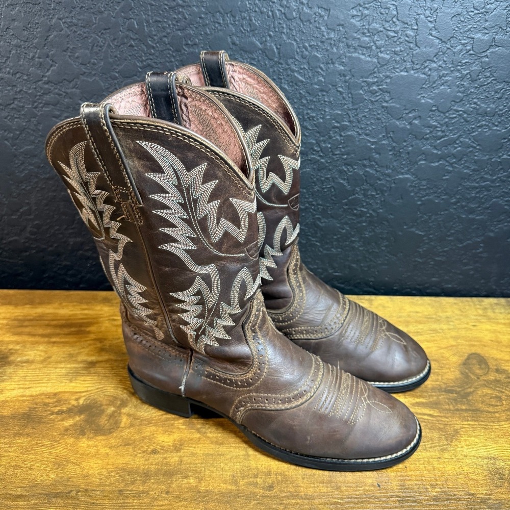 Ariat Heritage Western 10001035 Brown Leather Cowboy Boots Womens 7.5B